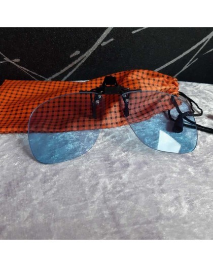 Clip lunettes bleu pour ordinateur